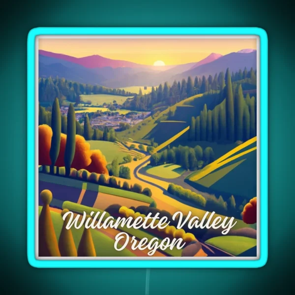 Willamette Valley Oregon RGB Neon Sign