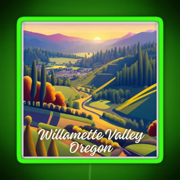Willamette Valley Oregon RGB Neon Sign