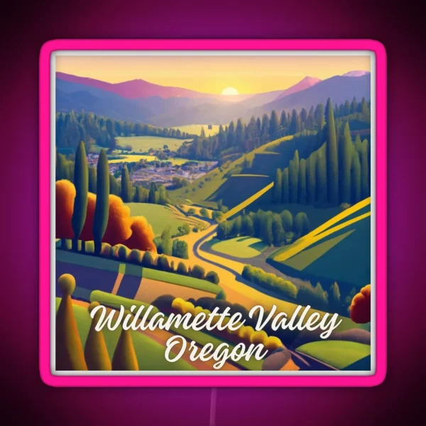 Willamette Valley Oregon RGB Neon Sign
