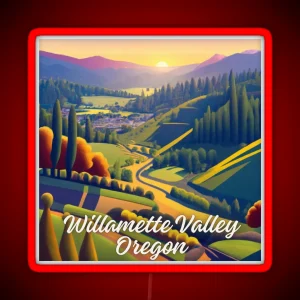 Willamette Valley Oregon RGB Neon Sign