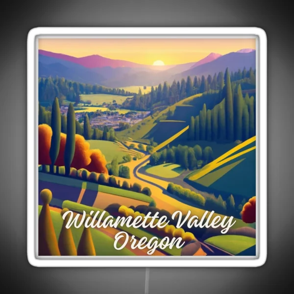 Willamette Valley Oregon RGB Neon Sign