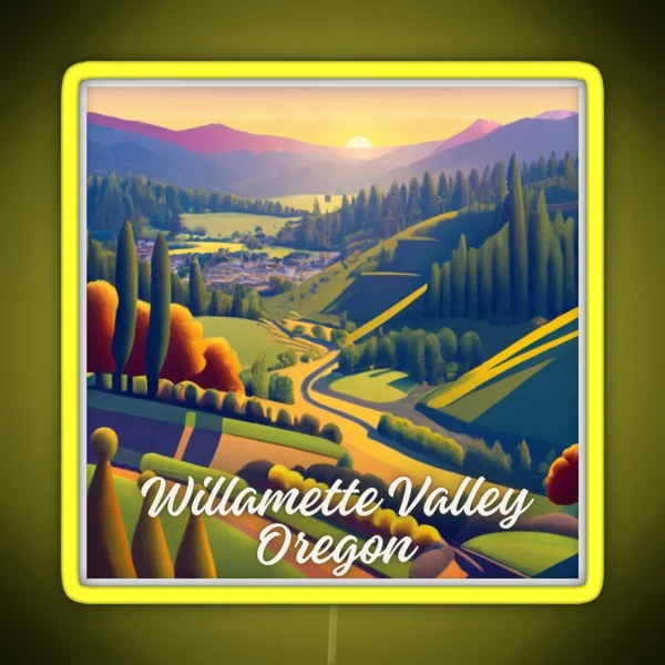 Willamette Valley Oregon RGB Neon Sign