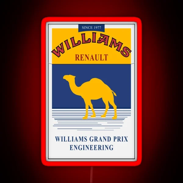 Williams F1 Camel Cigarette Pack Deisgn RGB Neon Sign