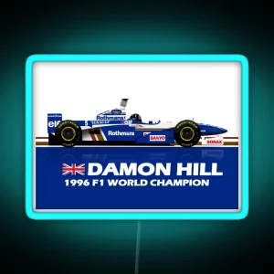 Williams FW18 Damon Hill Big Colour Text RGB Neon Sign