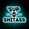 Willie Jack Sup Rez Dogs Graphic with Neon Sign in Blue
