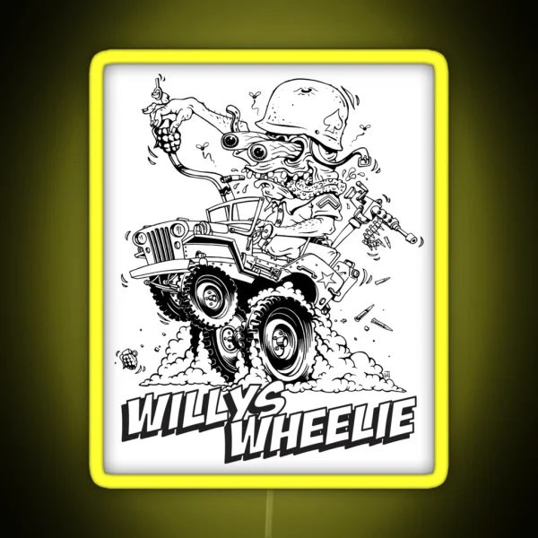 Willys Wheelie RGB Neon Sign