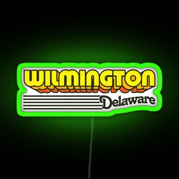Wilmington Delaware Retro Stripes RGB Neon Sign