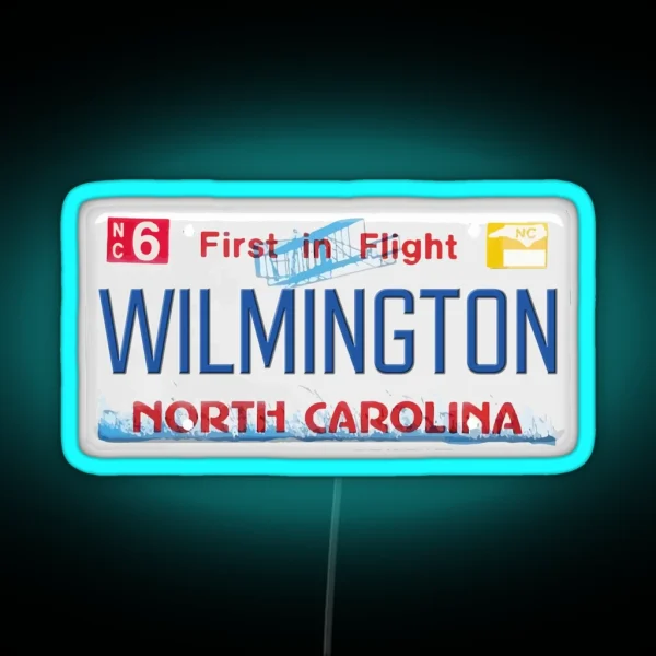 Wilmington License Plate RGB Neon Sign