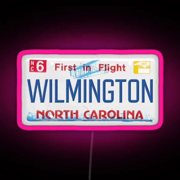 Wilmington License Plate RGB Neon Sign