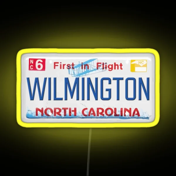 Wilmington License Plate RGB Neon Sign