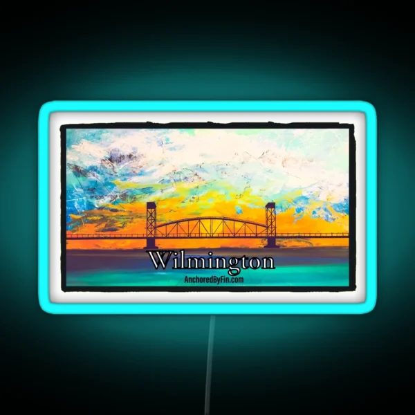 Wilmington NC Bridge RGB Neon Sign