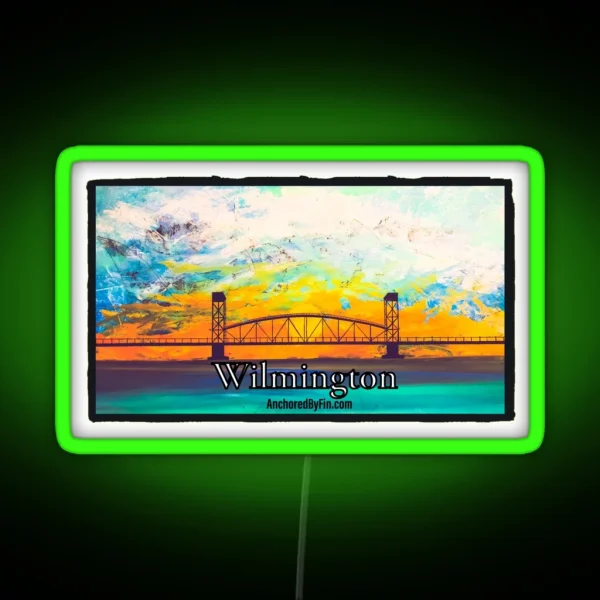 Wilmington NC Bridge RGB Neon Sign