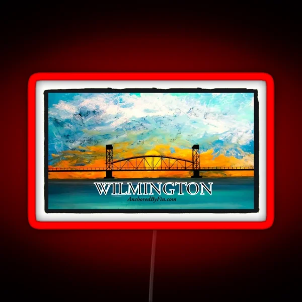 Wilmington NC Bridge RGB Neon Sign
