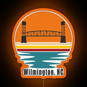 Wilmington NC Cape Fear Memorial Bridge RGB Neon Sign