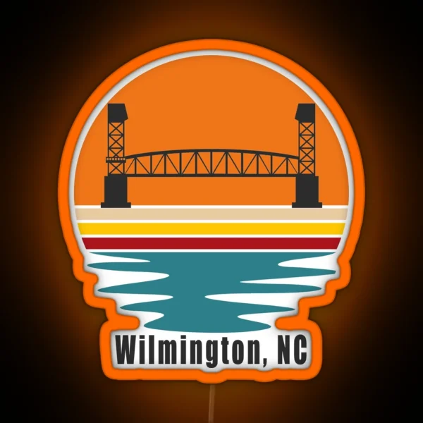 Wilmington NC Cape Fear Memorial Bridge RGB Neon Sign