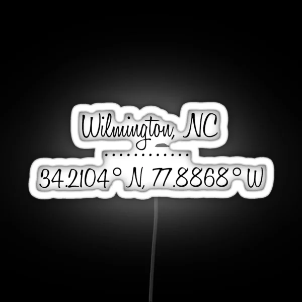 Wilmington Nc Coordinates RGB Neon Sign