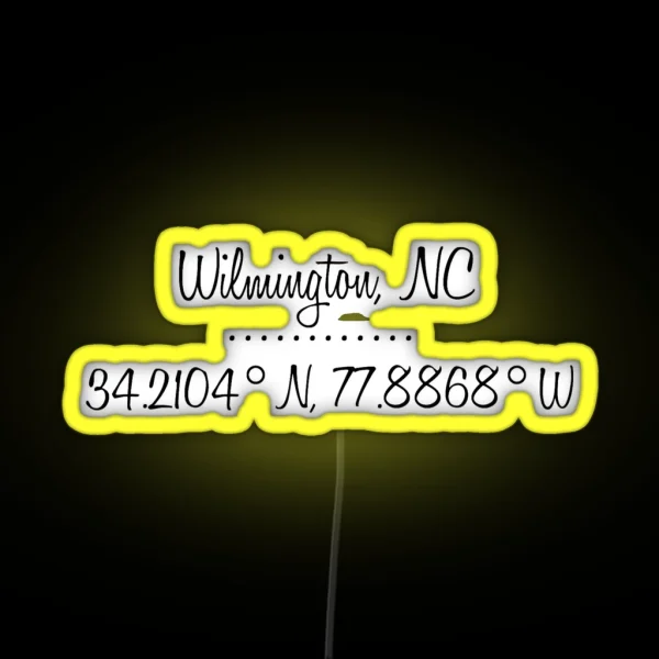 Wilmington Nc Coordinates RGB Neon Sign