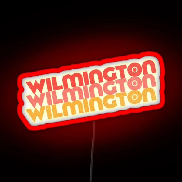 Wilmington NC Retro Stack RGB Neon Sign