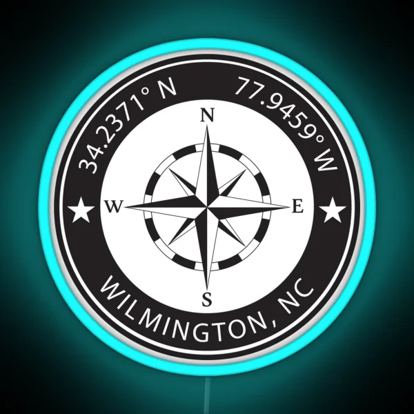 Wilmington North Carolina Geographical RGB Neon Sign