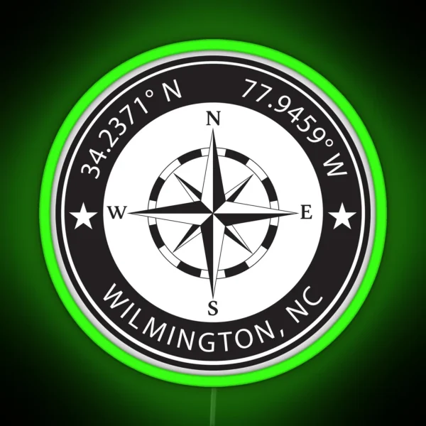 Wilmington North Carolina Geographical RGB Neon Sign