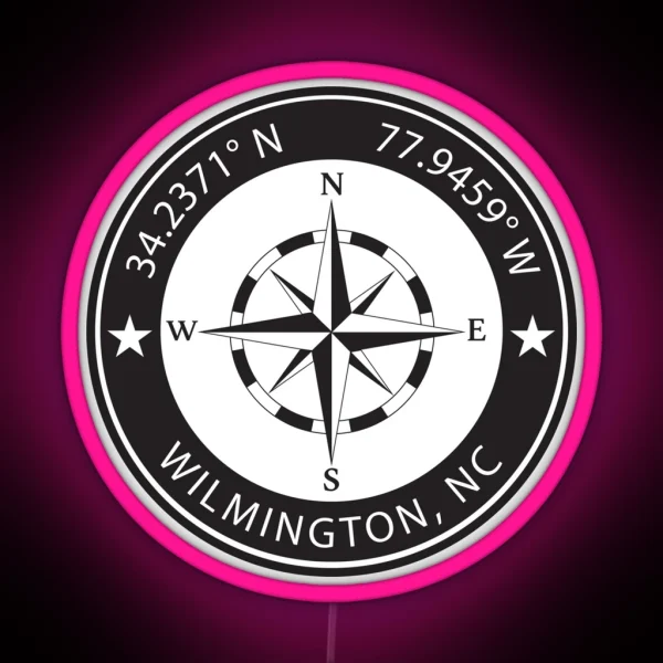 Wilmington North Carolina Geographical RGB Neon Sign