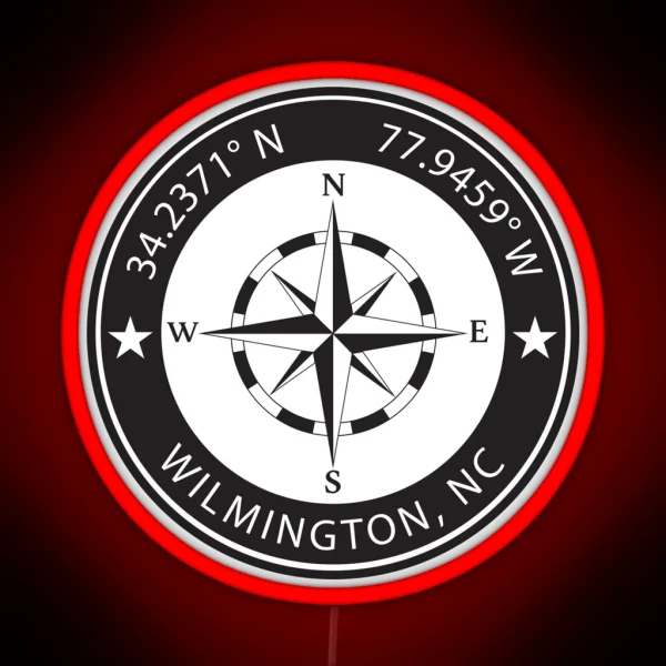 Wilmington North Carolina Geographical RGB Neon Sign