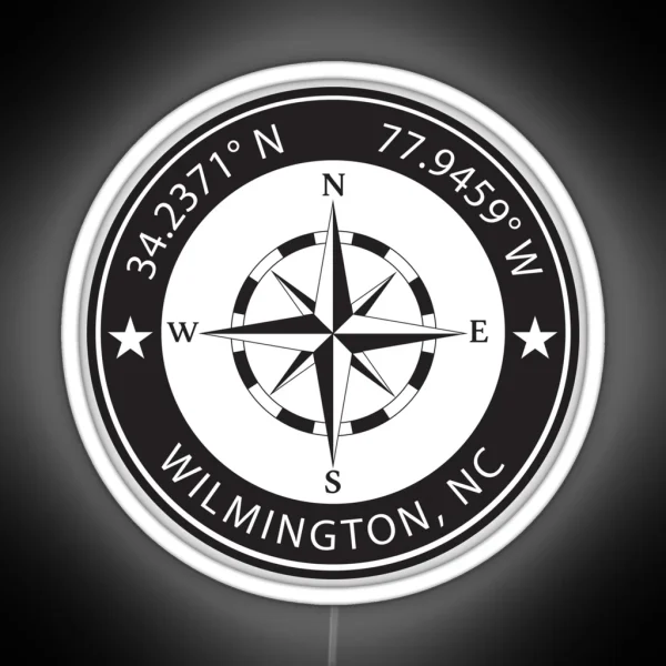 Wilmington North Carolina Geographical RGB Neon Sign
