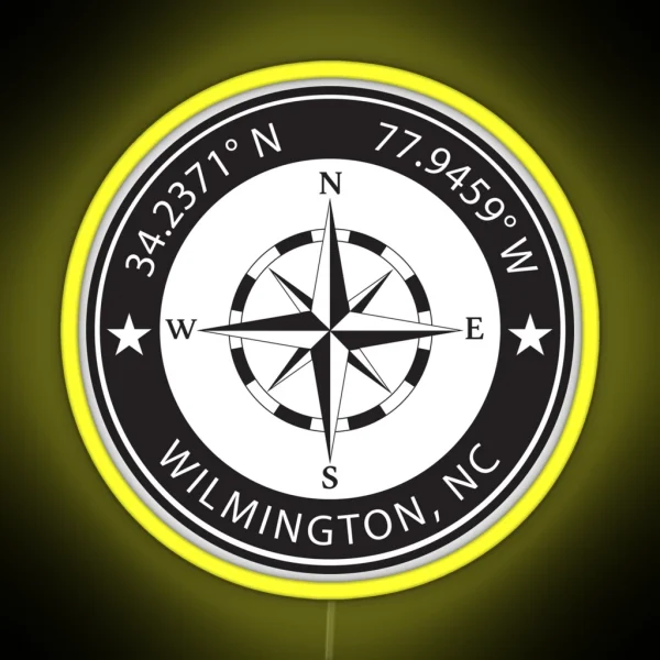 Wilmington North Carolina Geographical RGB Neon Sign