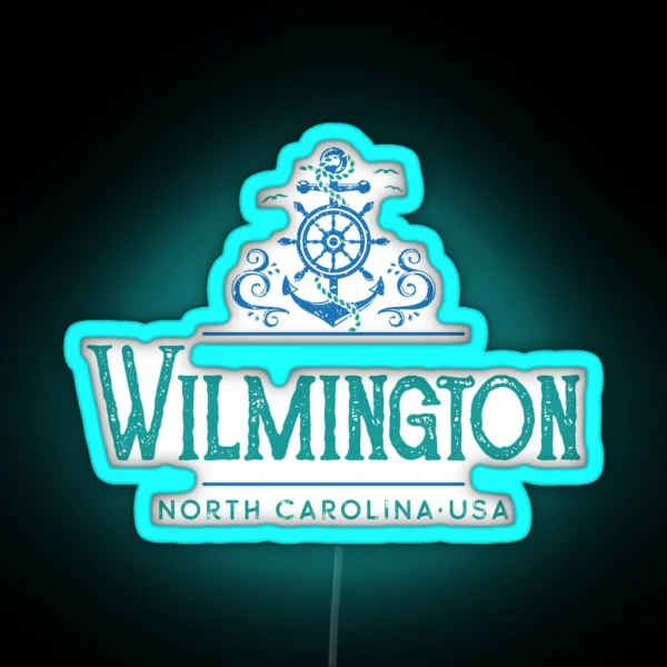 Wilmington North Carolina Nautical Design RGB Neon Sign