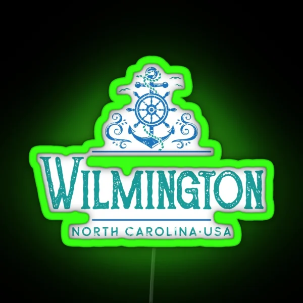 Wilmington North Carolina Nautical Design RGB Neon Sign