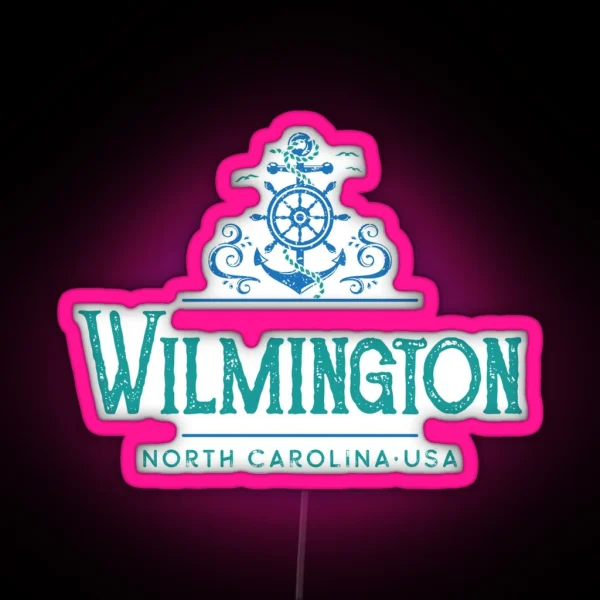 Wilmington North Carolina Nautical Design RGB Neon Sign