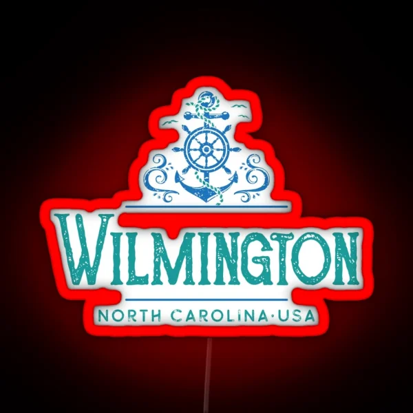 Wilmington North Carolina Nautical Design RGB Neon Sign