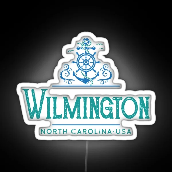Wilmington North Carolina Nautical Design RGB Neon Sign