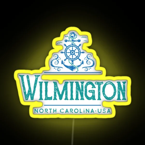 Wilmington North Carolina Nautical Design RGB Neon Sign