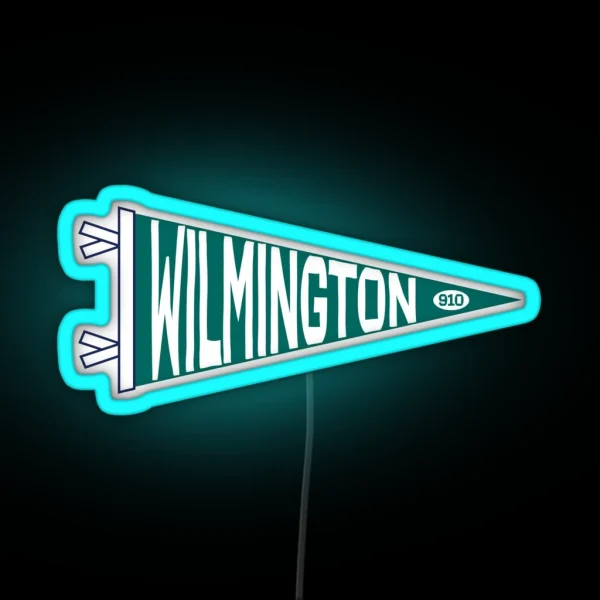 Wilmington Pennant Flag UNCW RGB Neon Sign
