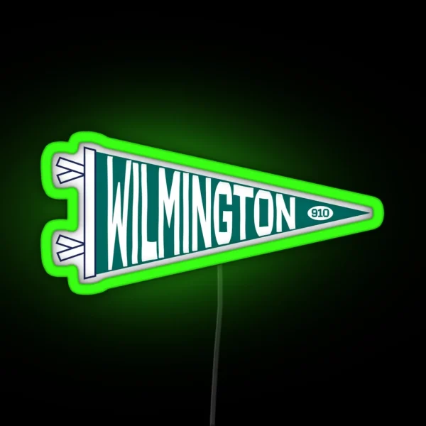 Wilmington Pennant Flag UNCW RGB Neon Sign