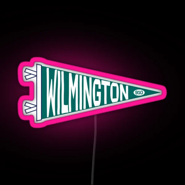 Wilmington Pennant Flag UNCW RGB Neon Sign