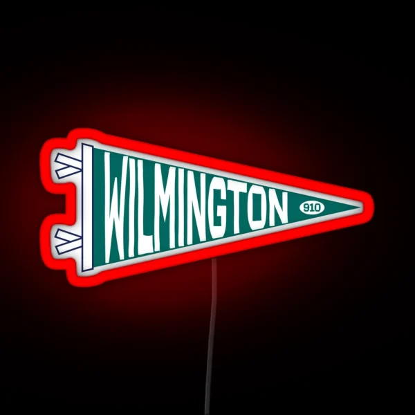 Wilmington Pennant Flag UNCW RGB Neon Sign