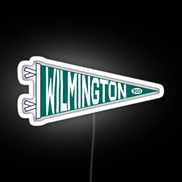Wilmington Pennant Flag UNCW RGB Neon Sign