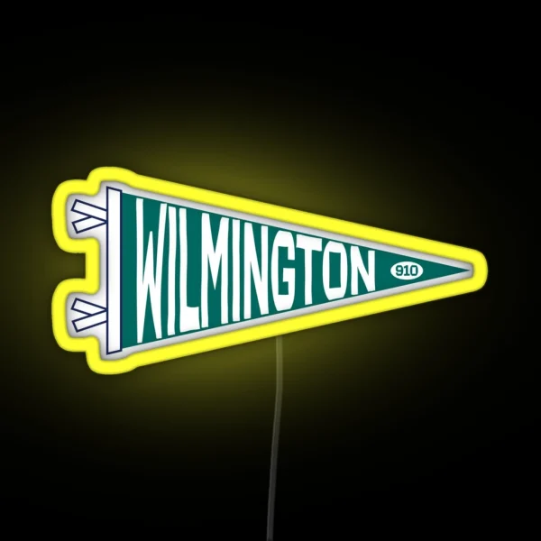 Wilmington Pennant Flag UNCW RGB Neon Sign