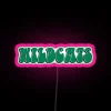 Wilmington University Wildcats logo on a neon sign in RGB colors