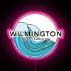 Pink neon sign with wavy design