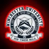 Colorful neon sign reading 'Winchester U' in bold, red letters.