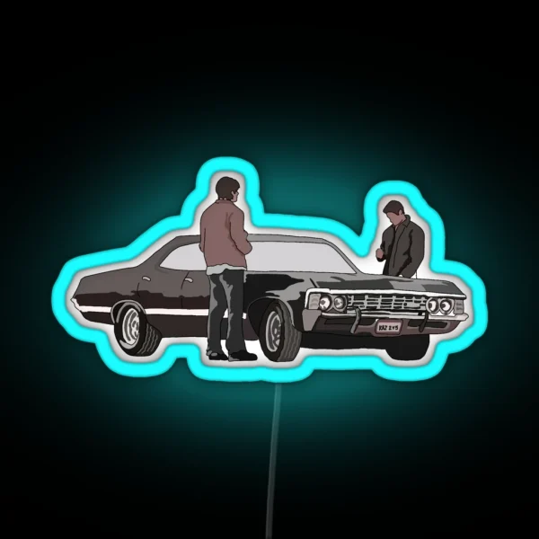 Winchesters And The Impala RGB Neon Sign