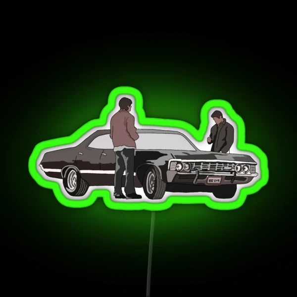 Winchesters And The Impala RGB Neon Sign