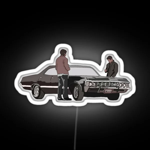 Winchesters And The Impala RGB Neon Sign