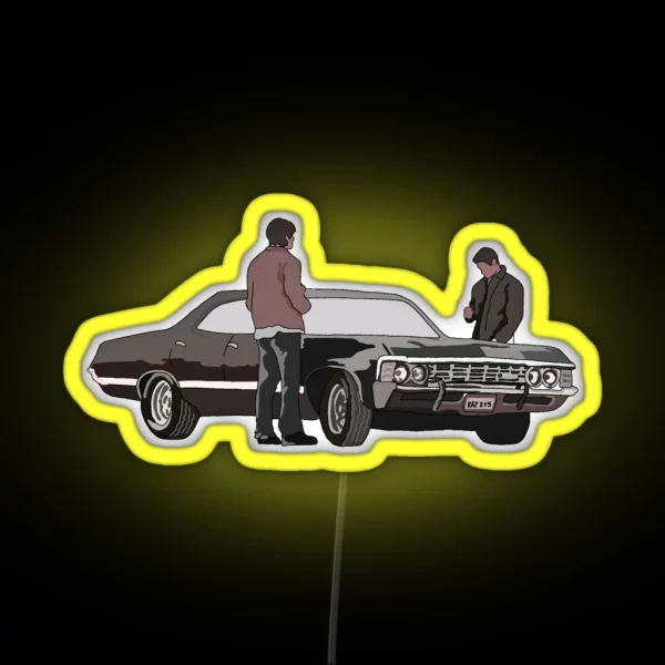 Winchesters And The Impala RGB Neon Sign