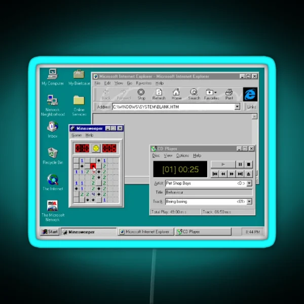 Windows 95 Desktop RGB Neon Sign