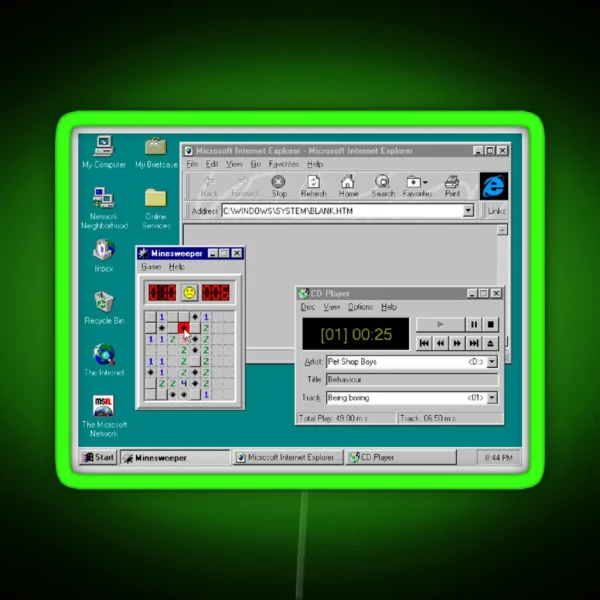 Windows 95 Desktop RGB Neon Sign