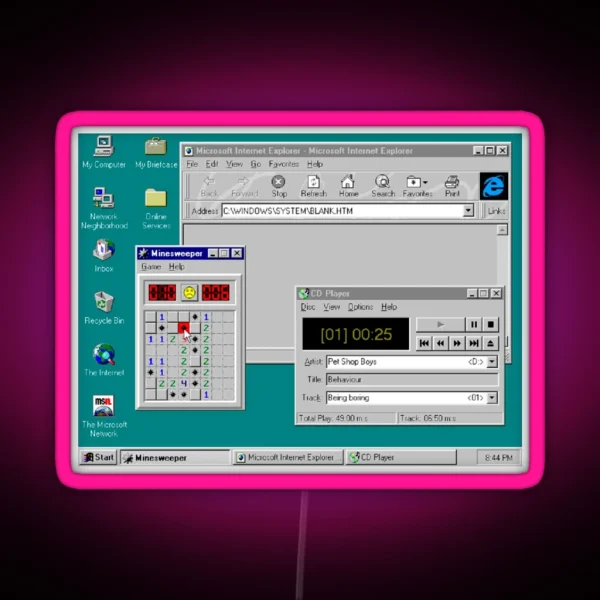 Windows 95 Desktop RGB Neon Sign